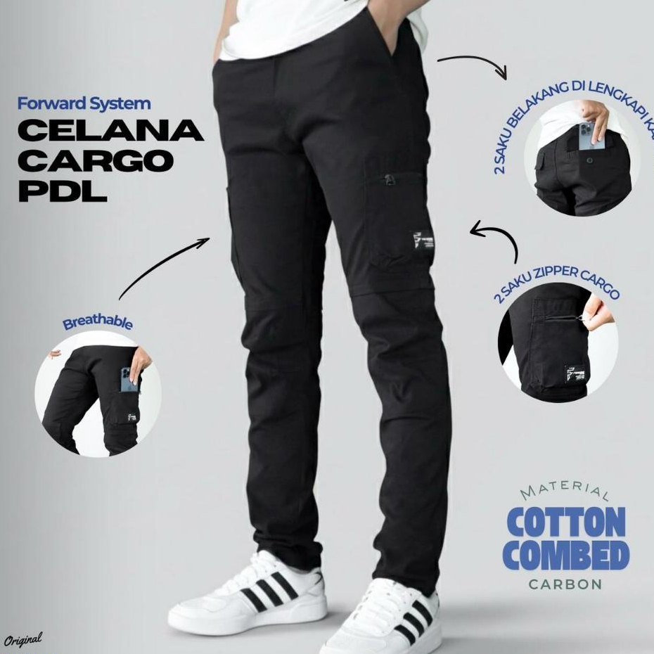 Celana Cargo Pdl Gunung Outdoor Pria Distro Panjang Slim Chino Slimfit Carbone Combed Premium Altagi