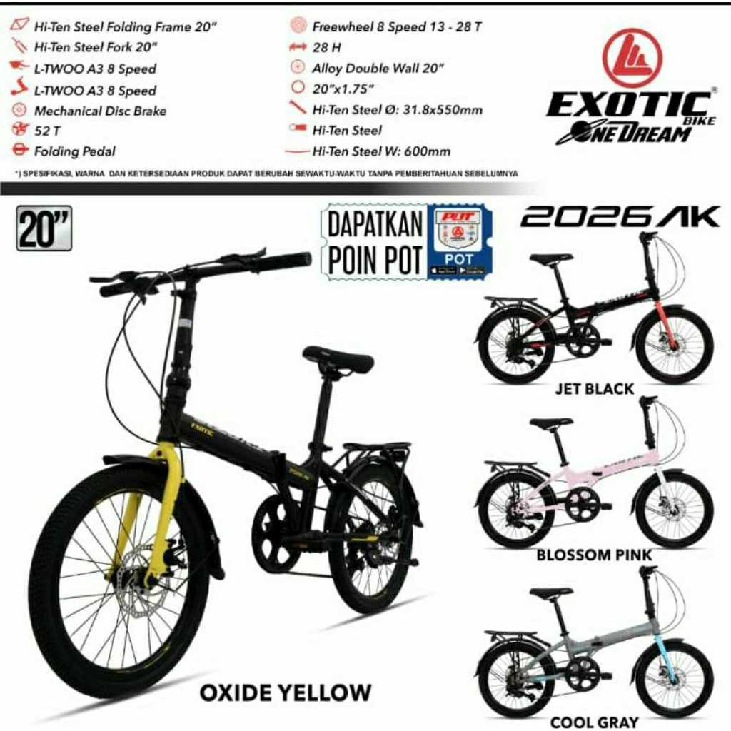 Sepeda Lipat (Folding Bike) 16 inch Exotic 2026