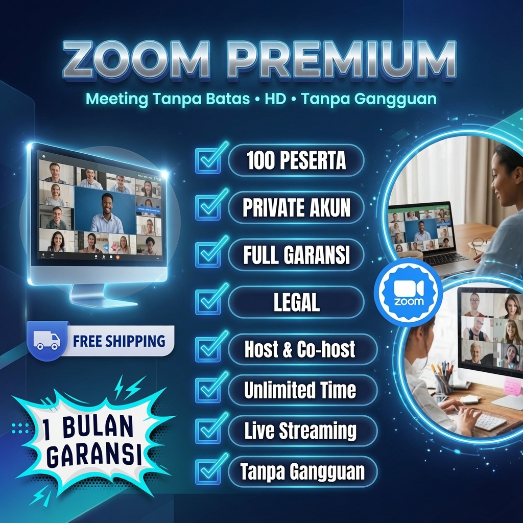 Zoom Pro Unlimited 100 Peserta Full Garansi