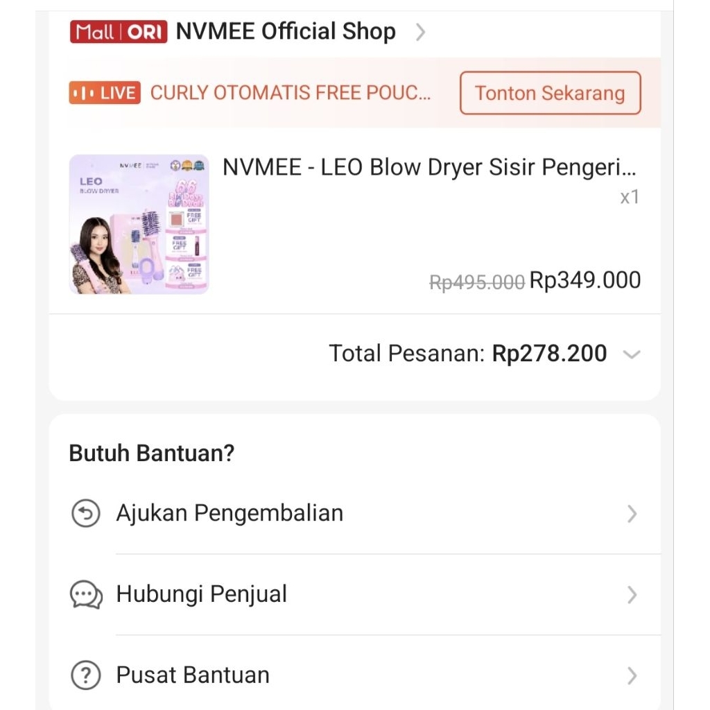 Blow dryer LEO , merek NVMEE