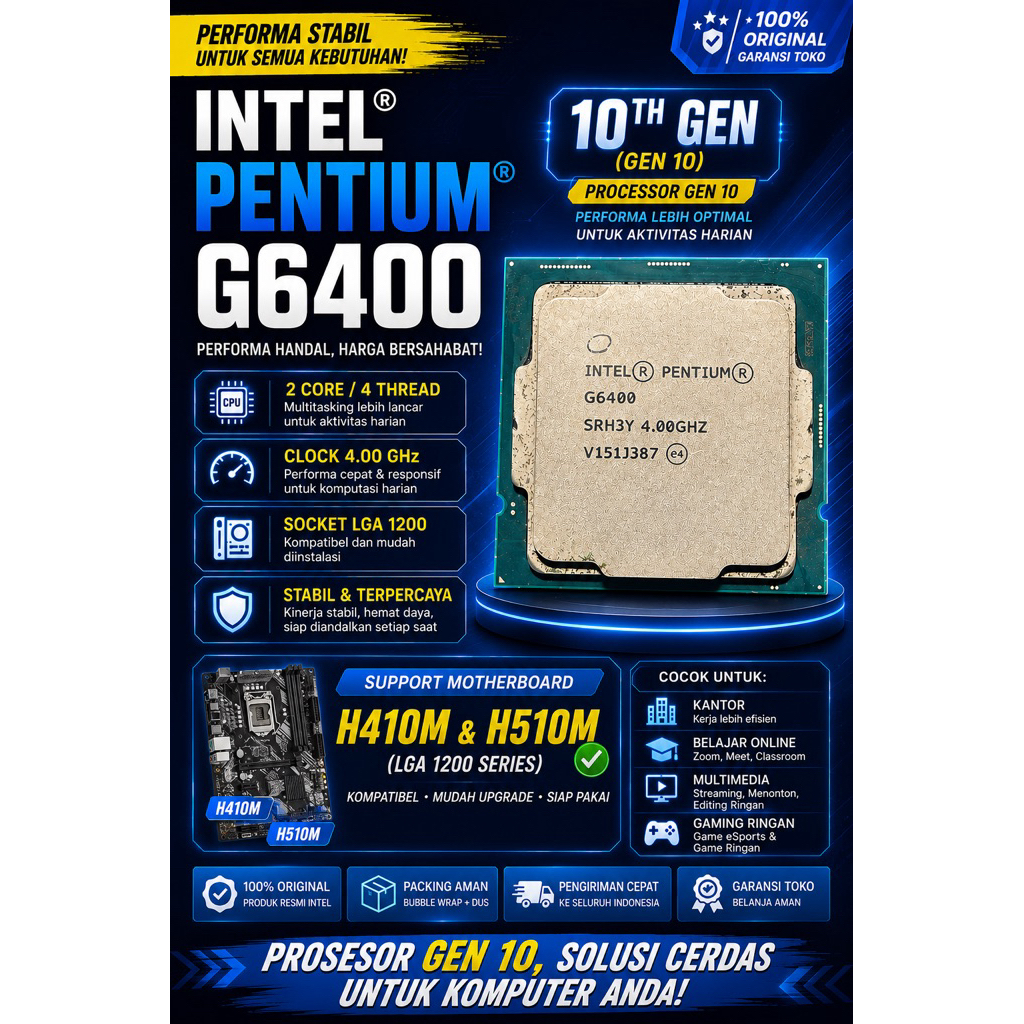 Prossesor Gen 10 Intel Pentium G6400