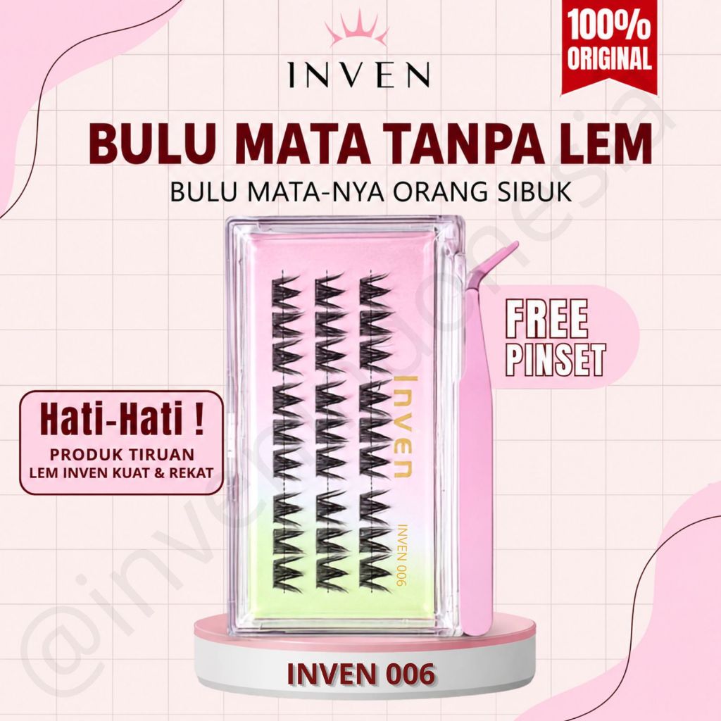 (LANGSUNG TEMPEL) INVEN 006 Bulu Mata Palsu TANPA LEM Premium Eyelash Extension  kode : 006 Anime La