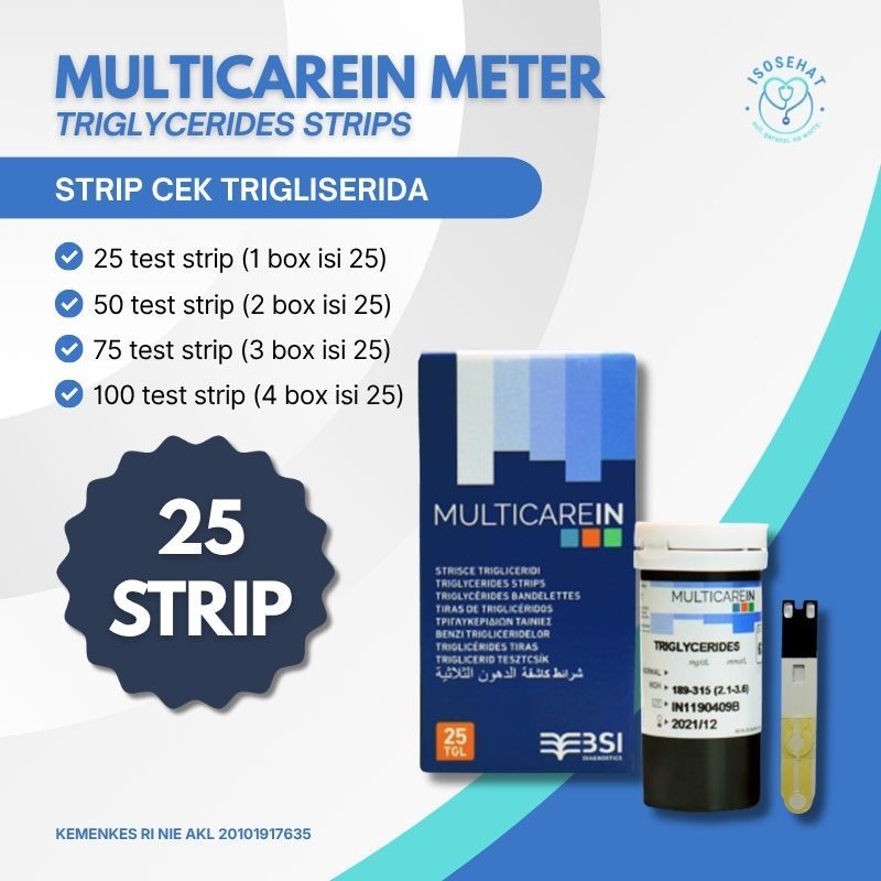 Strip Tes Alat Ukur Trigliserida MulticareIN isi 25 pcs/box