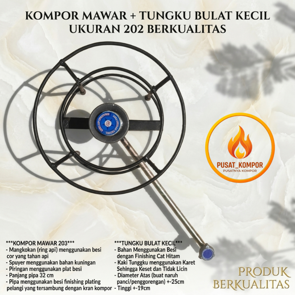 Kompor Mawar 202 + Tungku Bulat Kecil / Kompor Semawar 202 + Tungku Bulat Kecil / kompor mawar set /
