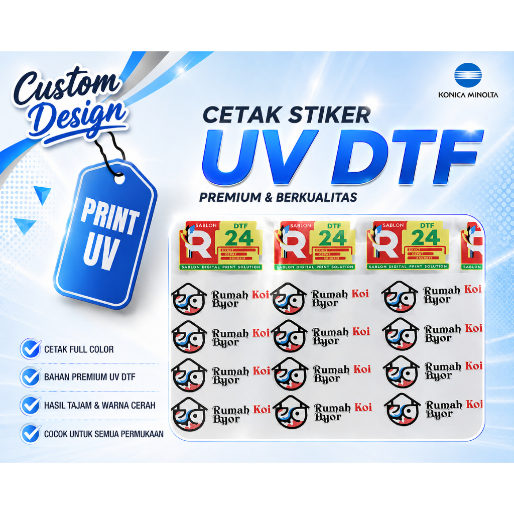 Sticker UV DTF, Sticker Cetak UV, Sticker Timbul