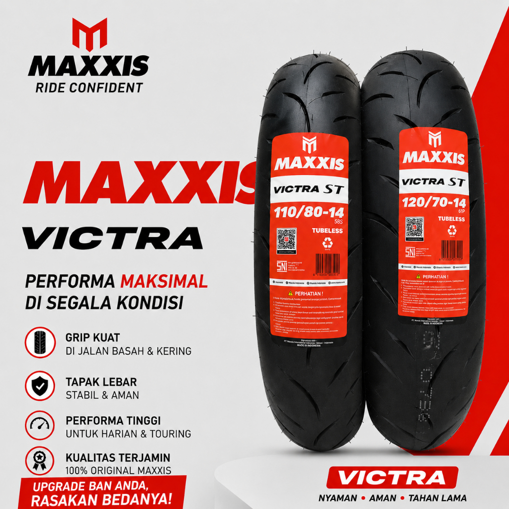PAKET BAN MAXXIS VICTRA 110/80-14 DAN 120/70-14