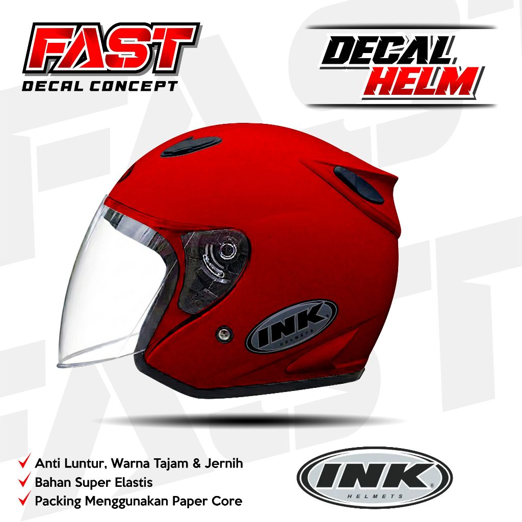 Decal stiker helm INK half face  Motif Polos Racing Livery Polos HELM INK Design Sticker Helm Anti P