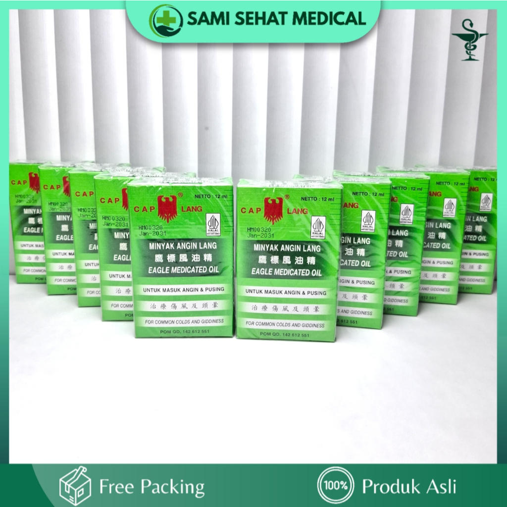 10 Pcs 12 Ml Cap Lang Minyak Angin Lang PPO