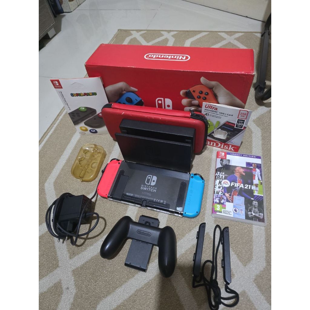 Nintendo Switch Second V1 32GB Lengkap dan Banyak Bonus.