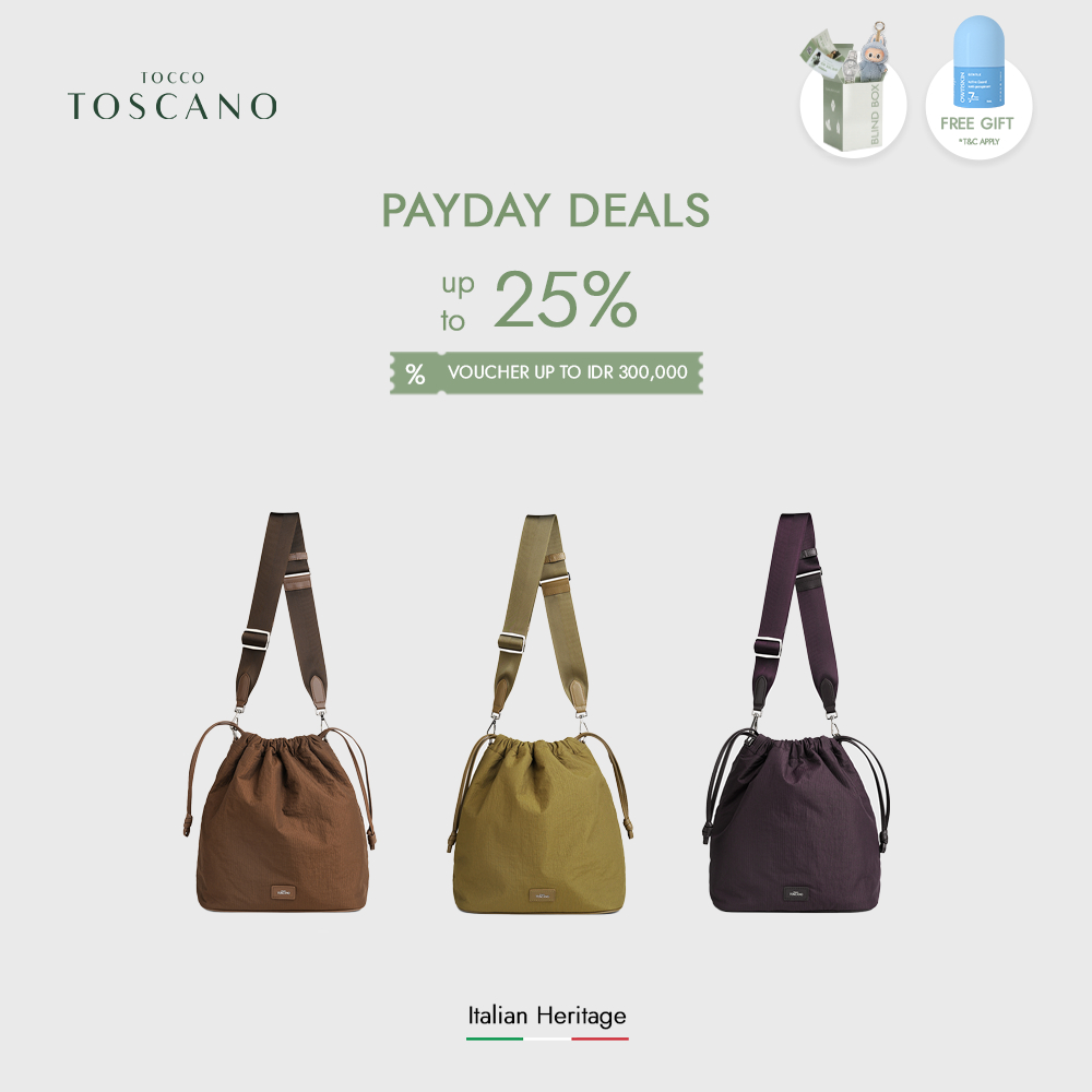 Tocco Toscano Sonya Ruched Bag - Tas Salempang Wanita Material Recycled Nylon