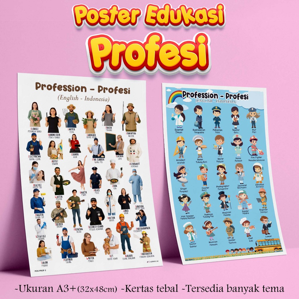 Poster Edukasi PROFESI - Poster edukasi anak poster profesi