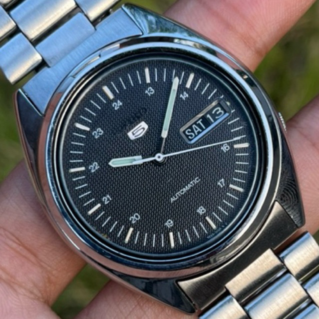SEIKO 5 SNXF11K1 AUTOMATIC BLACK LINEN