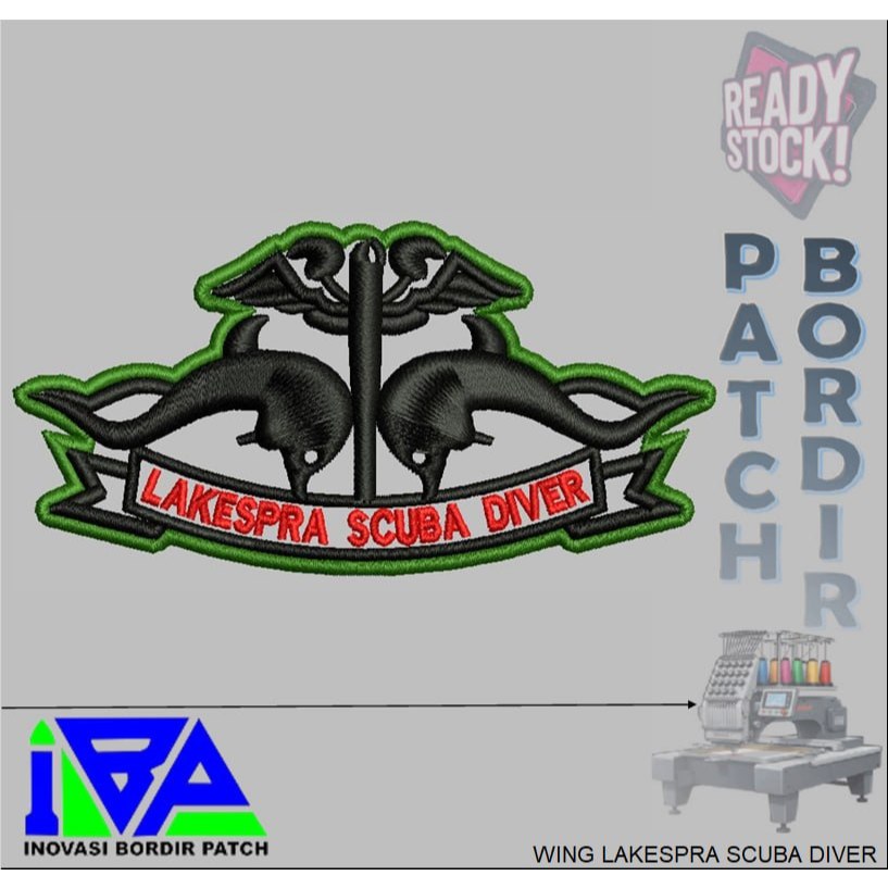 BREVET WING LAKESPRA SCUBA DIVERPDL TNI AD PERKERAS MIKA BORDIR EMBROIDERY - IBP