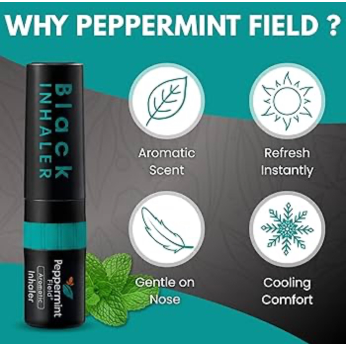 Inhaler Peppermint Field Black Thailand -  Melegakan Pernafasan & Meredakan Pusing