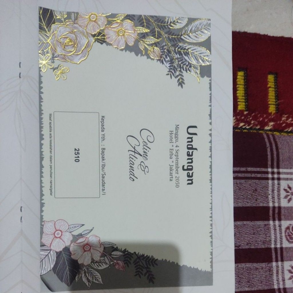 Undangan Erba Tipe 2510