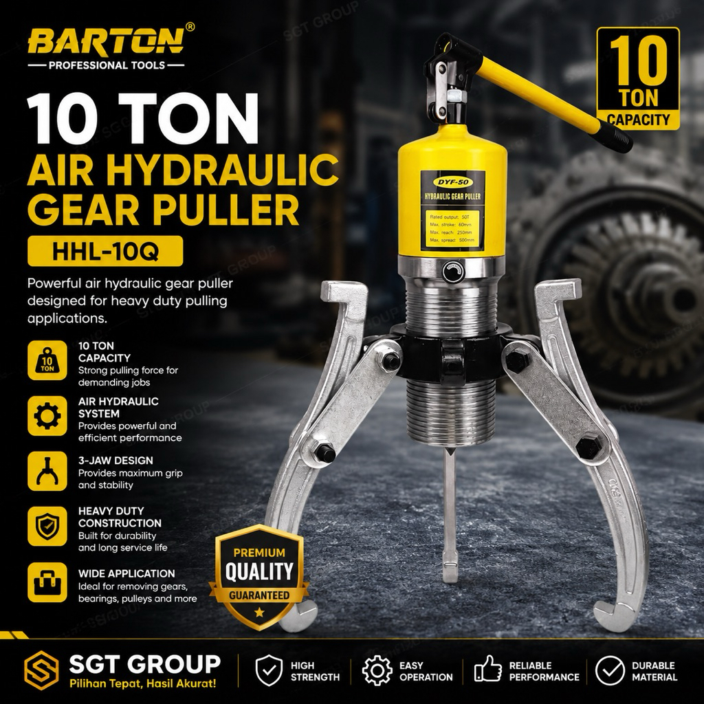 BARTON HHL10Q 10 Ton Air Hydraulic Gear Puller Bearing Puller Hydraulic Puller Wheel Hub Pulley Pull