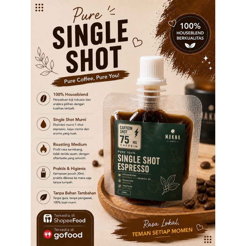 MAKNAKOPI single shot espresso / espresso sachet
