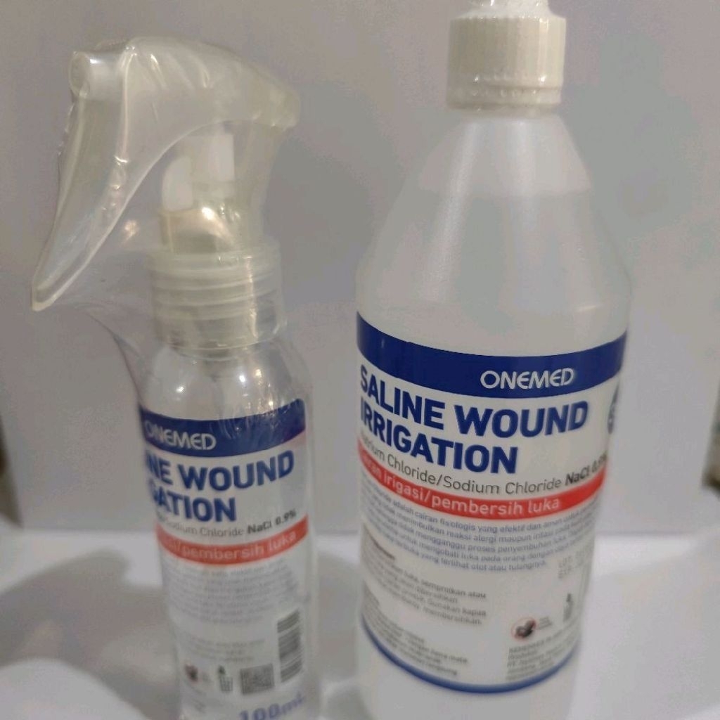 Cairan Pembersih Luka Wound Irrigation 100 ml Dan 300 ml Nacl. 0.9% ONEMED/ Cairan Cuci Luka ONE MED