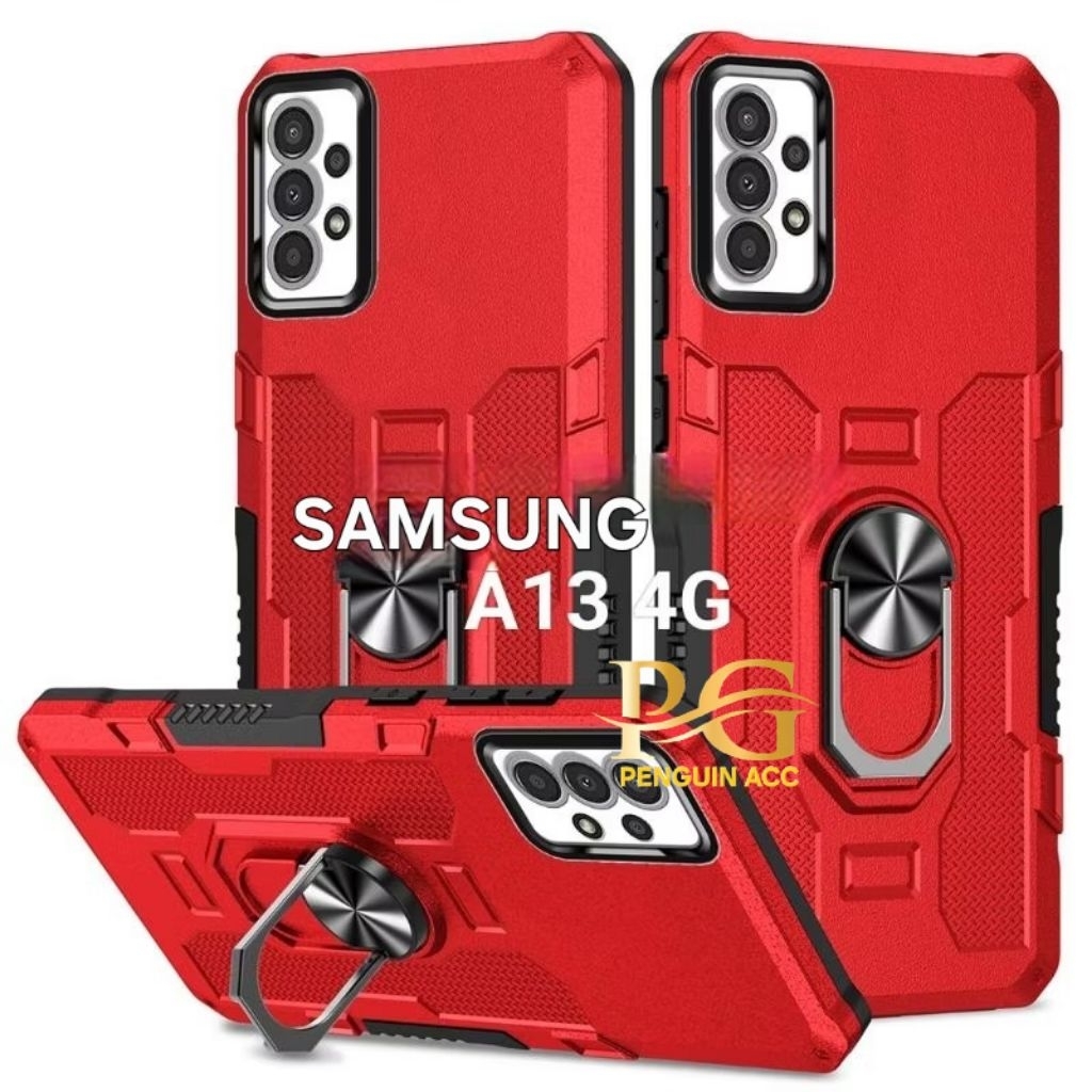 Casing SAMSUNG A13 4G Hard Case Ring Armor Robot Standing Handphone