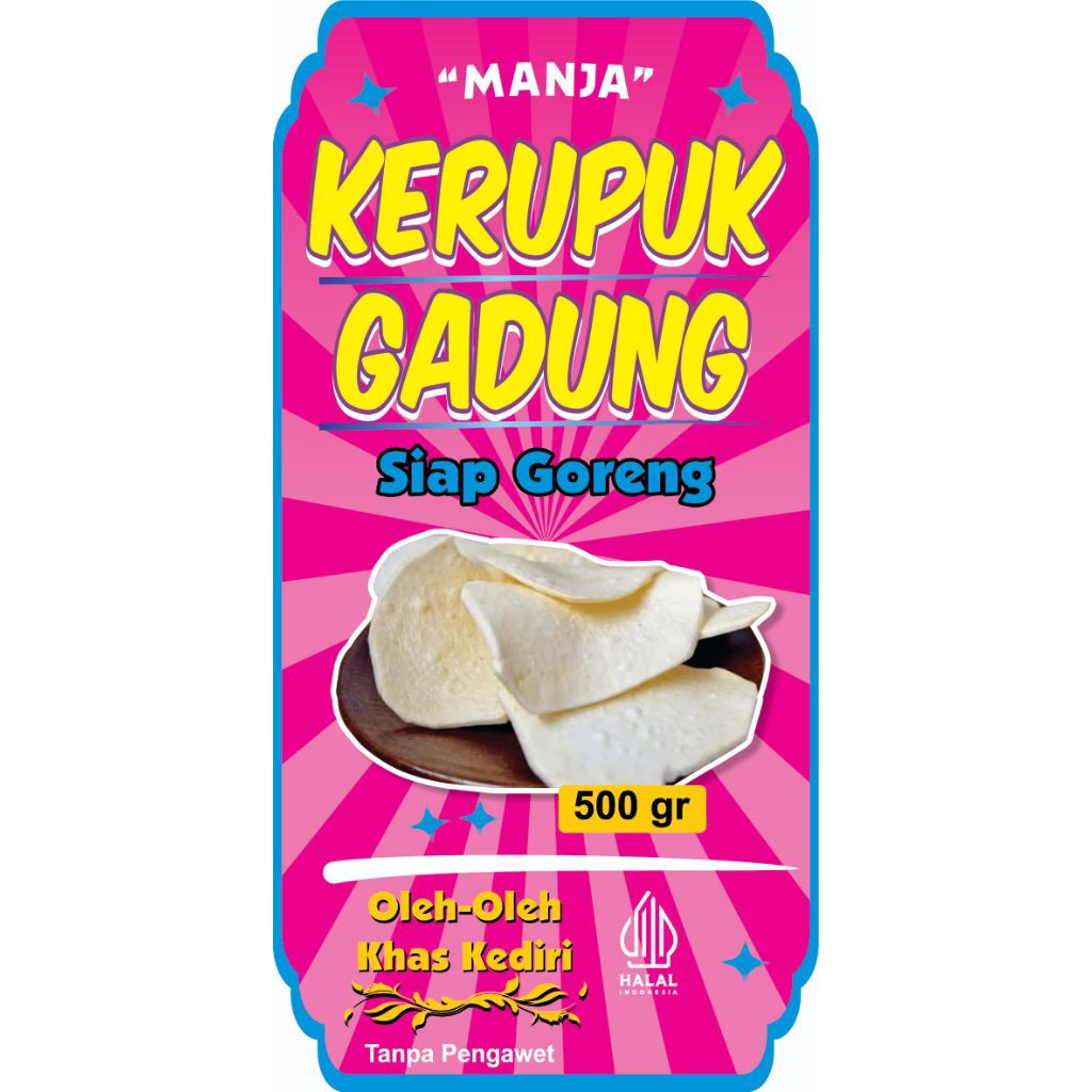 KERUPUK GADUNG SIAP GORENG( KHAS KEDIRI)500gr.PRODUKSI SENDIRI. RENYAH GURIH