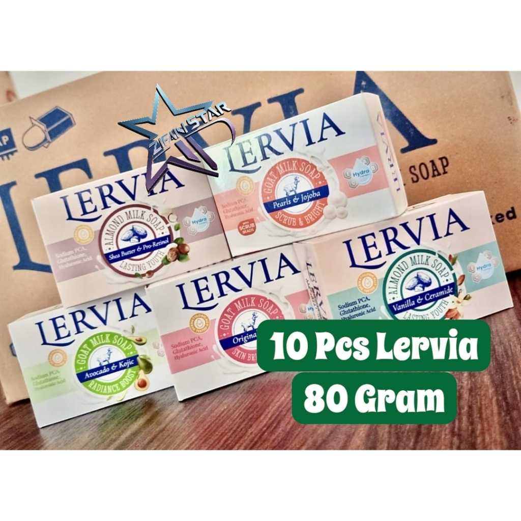 PAKET 10 PCS LERVIA SABUN SUSU BATANG 80 GRAM