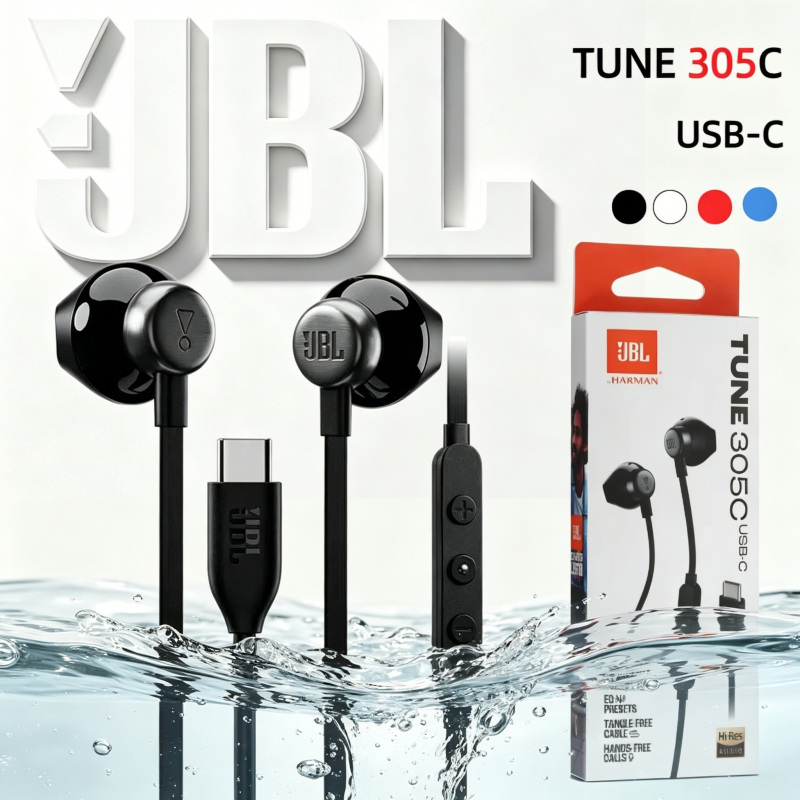 [COD]JBL Tune 305C Original USB C Wired Hi-Res Earbud Headphones