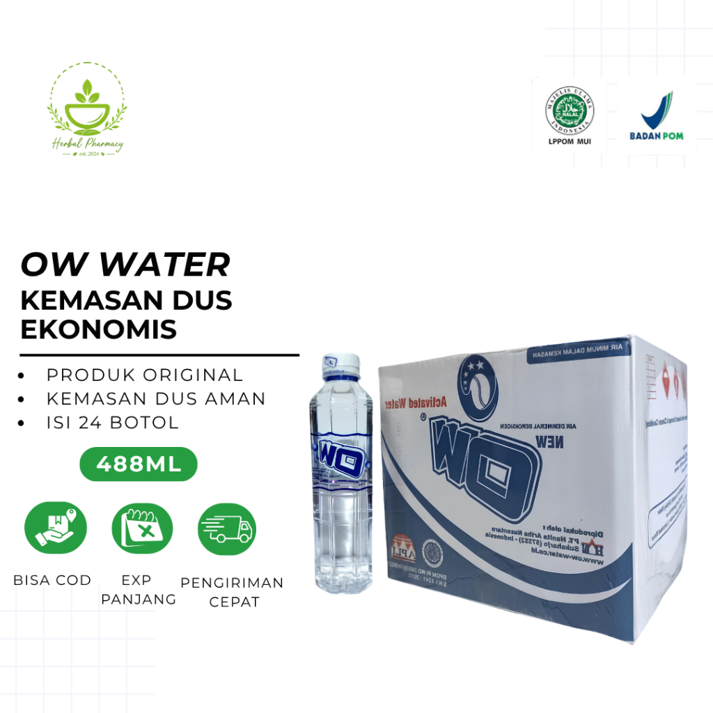 AIR MINUM OW KEMASAN 488ML - OXXY WATER - OW WATER - AIR DEMINERAL BEROKSIGEN - MINUMAN KESEHATAN ||
