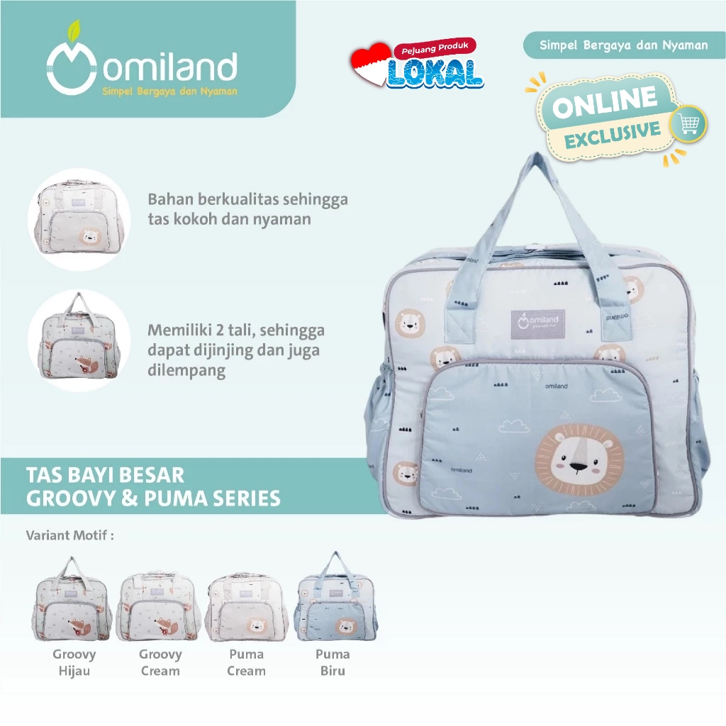 OMILAND Tas Bayi Besar Groovy & Puma Series