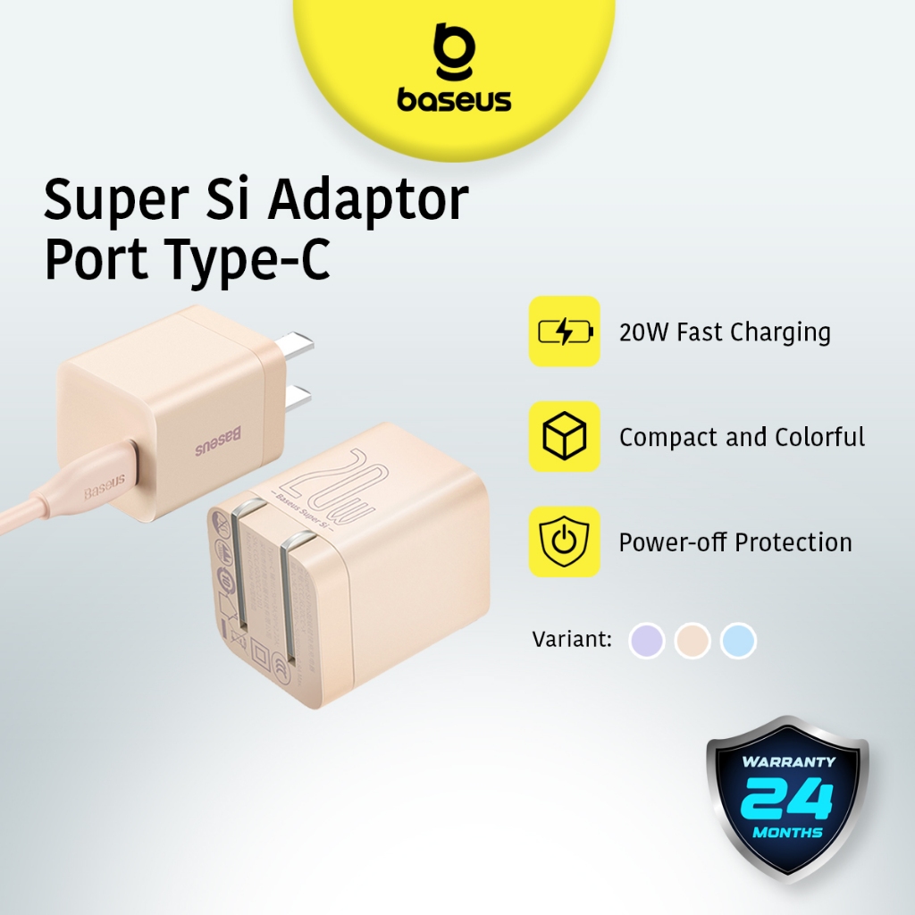 Baseus Super Si Pro Quick Charger 1C with Cable Type C to Lightning 20W Fast Charging