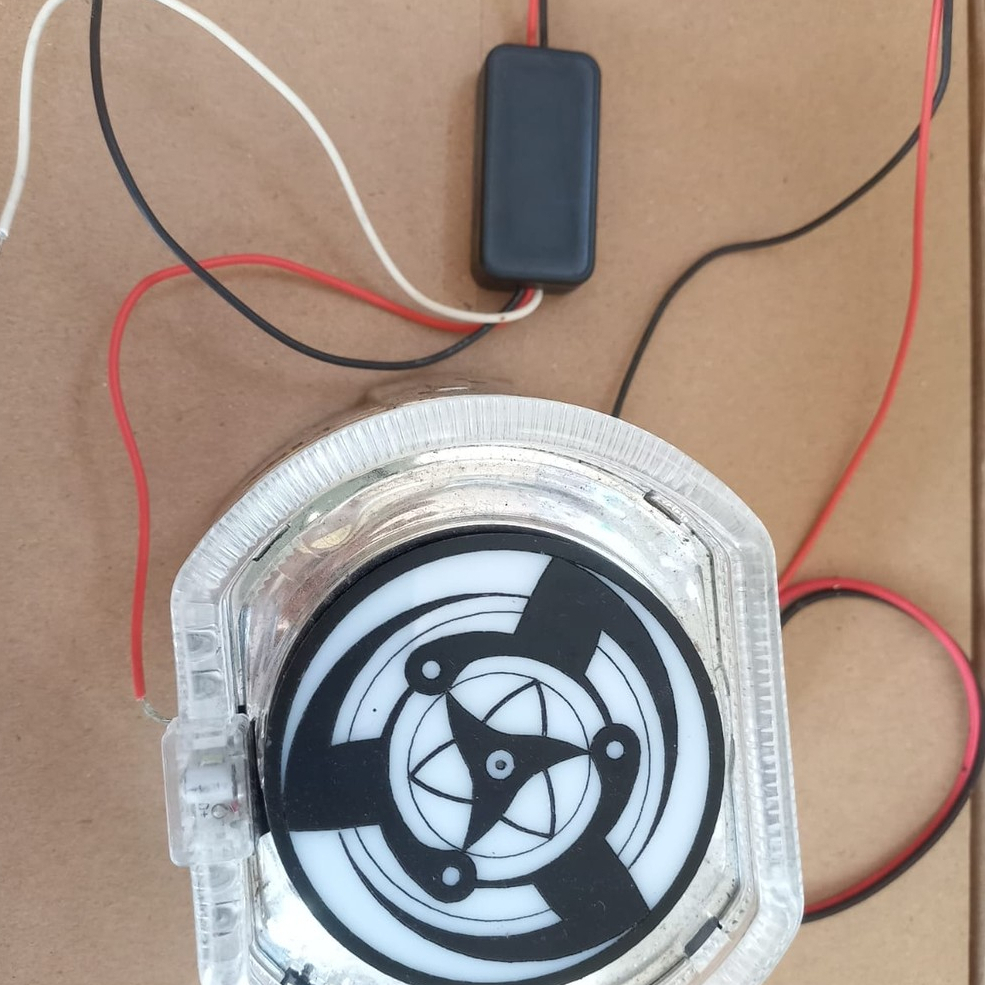 Lampu Kabut Dekoratif Mata Malaikat LED Motor Putar 360° (Merah), Lampu Putar Sharingan Iblis, ukura