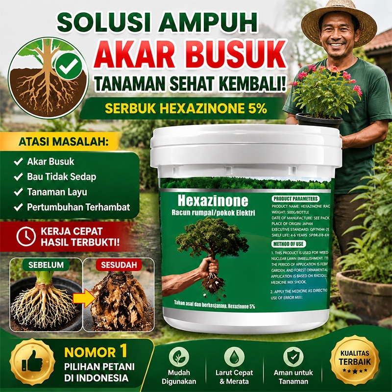 herbisida pembasmi rumput liar/pokok Efektif, Bubuk Tree Killer,Hexazinone bubuk Killer, 500g herbis