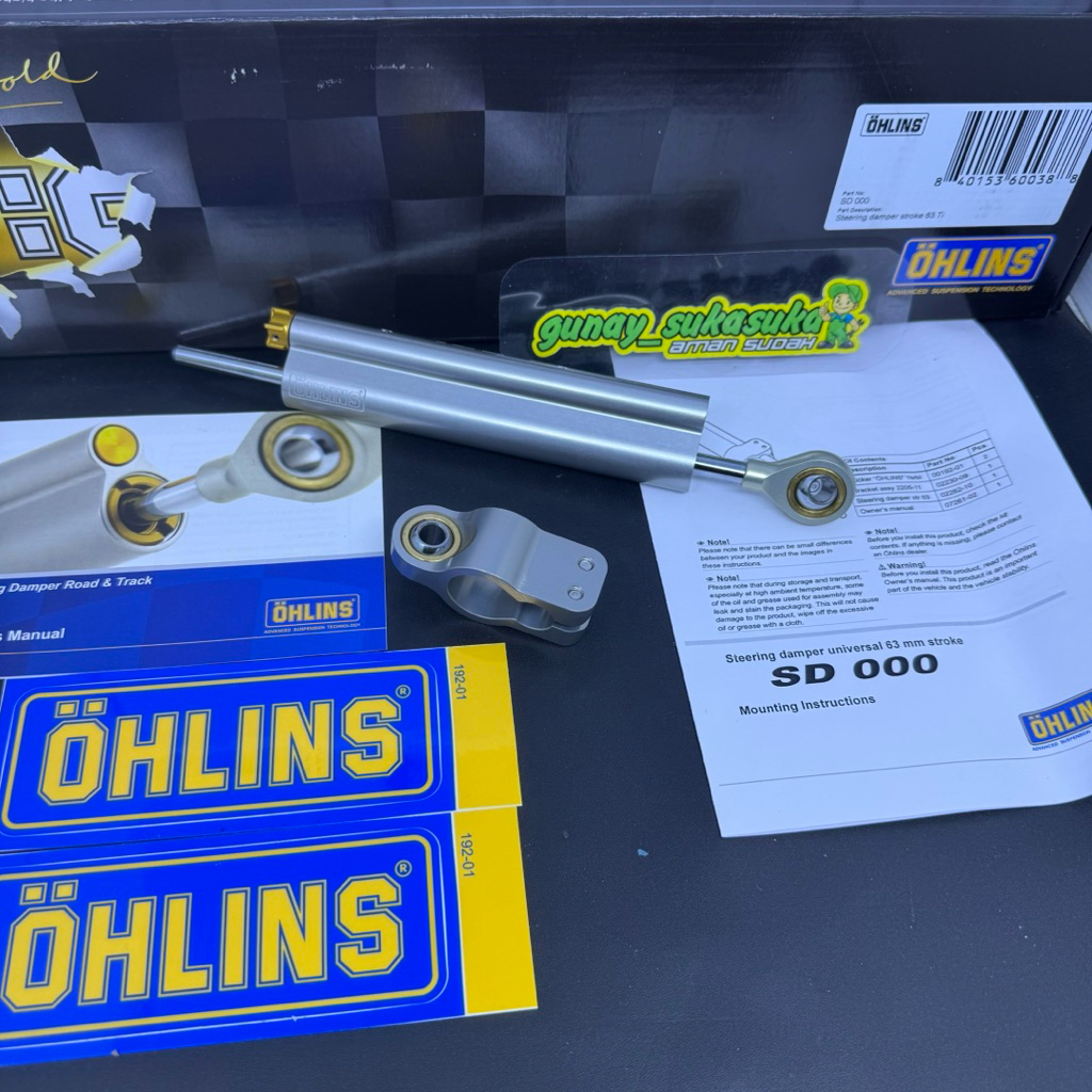 Stabilizer Stang - Steering Damper Ohlins SD 000 Silver Original