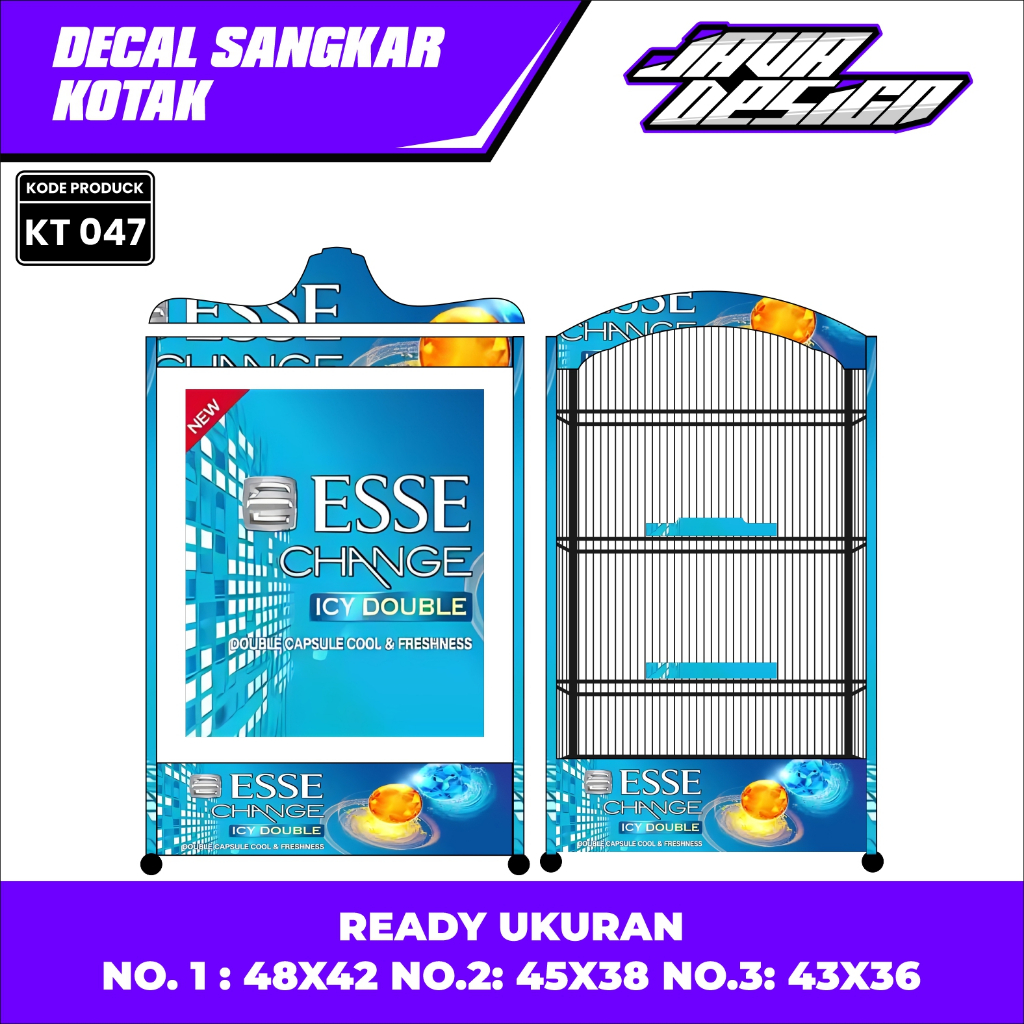 Stiker Sangkar Kotak Decal Sangkar Burung Model Terbaru Motif Esse Change Double
