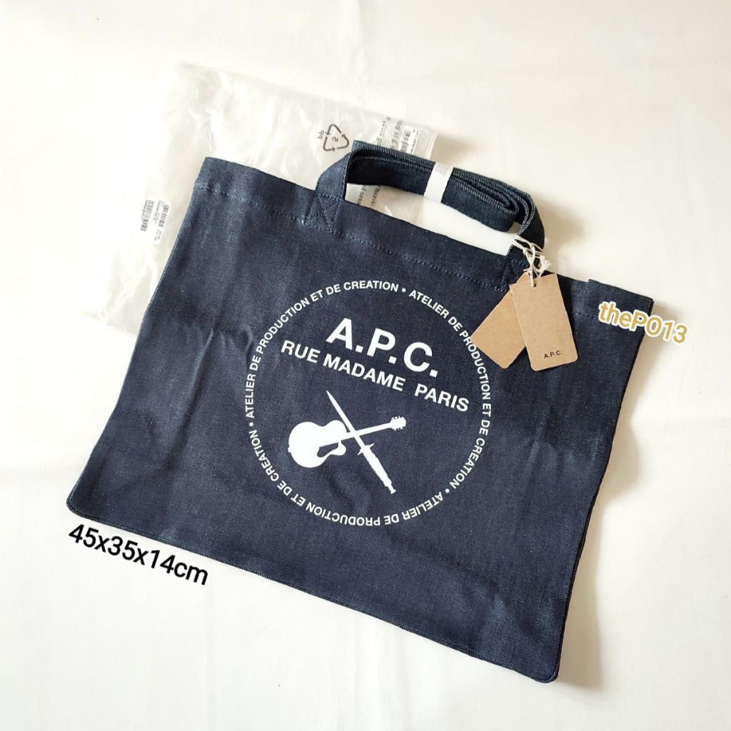 APC PARIS VIOLIN GUITAR DENIM TOTE BAG SS23 AUTHENTIC 100% BNWT