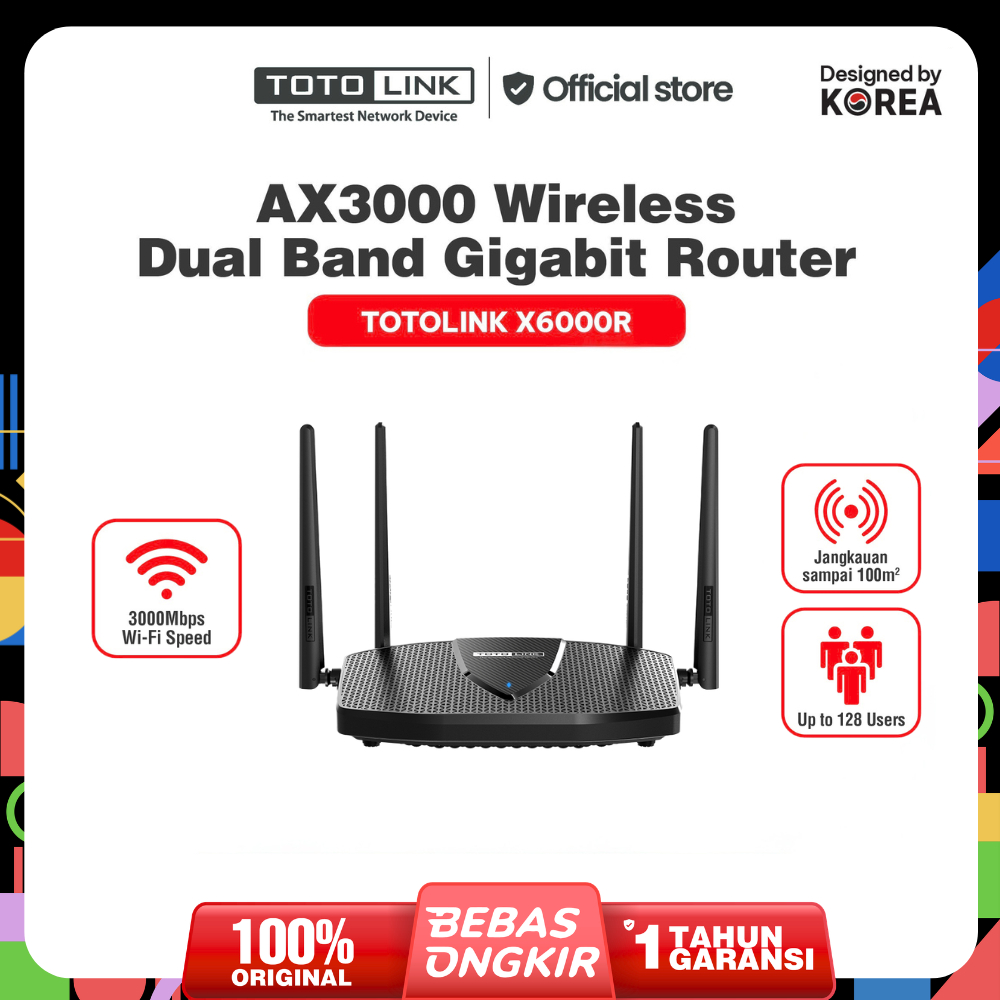 TOTOLINK X6000R-AX3000 - Dual Band Gigabit WiFi 6 Router