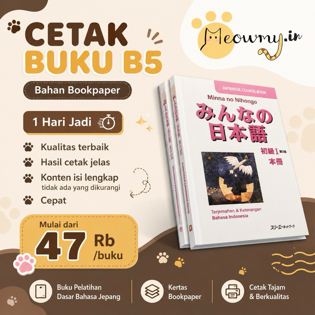 CETAK BOOKPAPER UKURAN B5