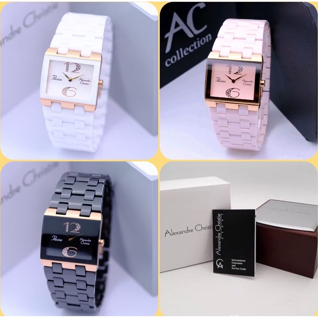 Alexandre Christie Ac 2881/Ac2881 ceramic jam tangan wanita original