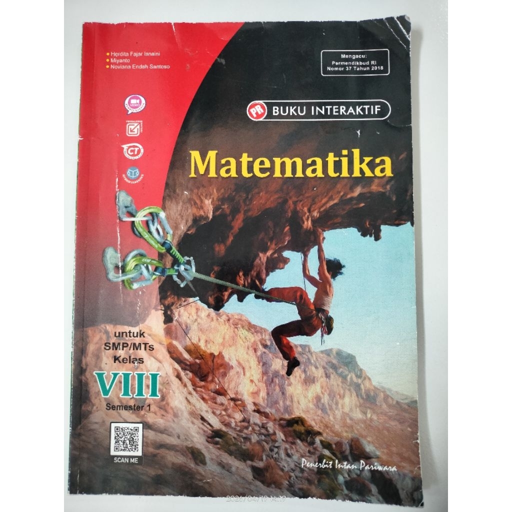 Buku Matematika Kelas 8 Penerbit Intan Pariwara, Original Bekas
