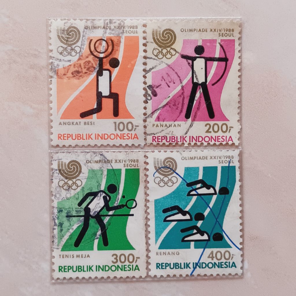 (AC) Perangko Indonesia 1988 Olimpiade XXIV Seoul Set 4 pcs Used
