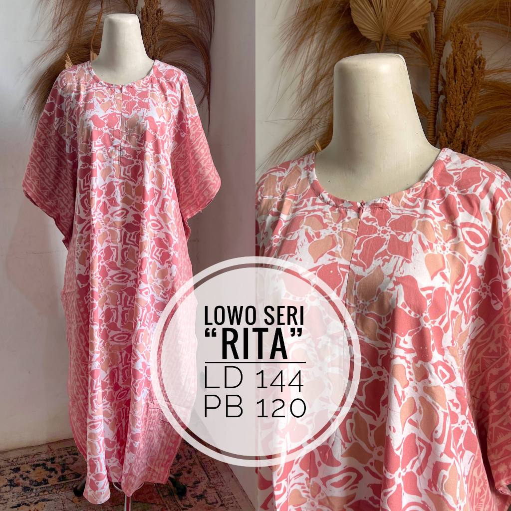 LAMOZA Daster Batik Cap Pekalongan Lowo Kalong Kelelawar Jumbo Resleting Depan Busui Rayon Super Bat