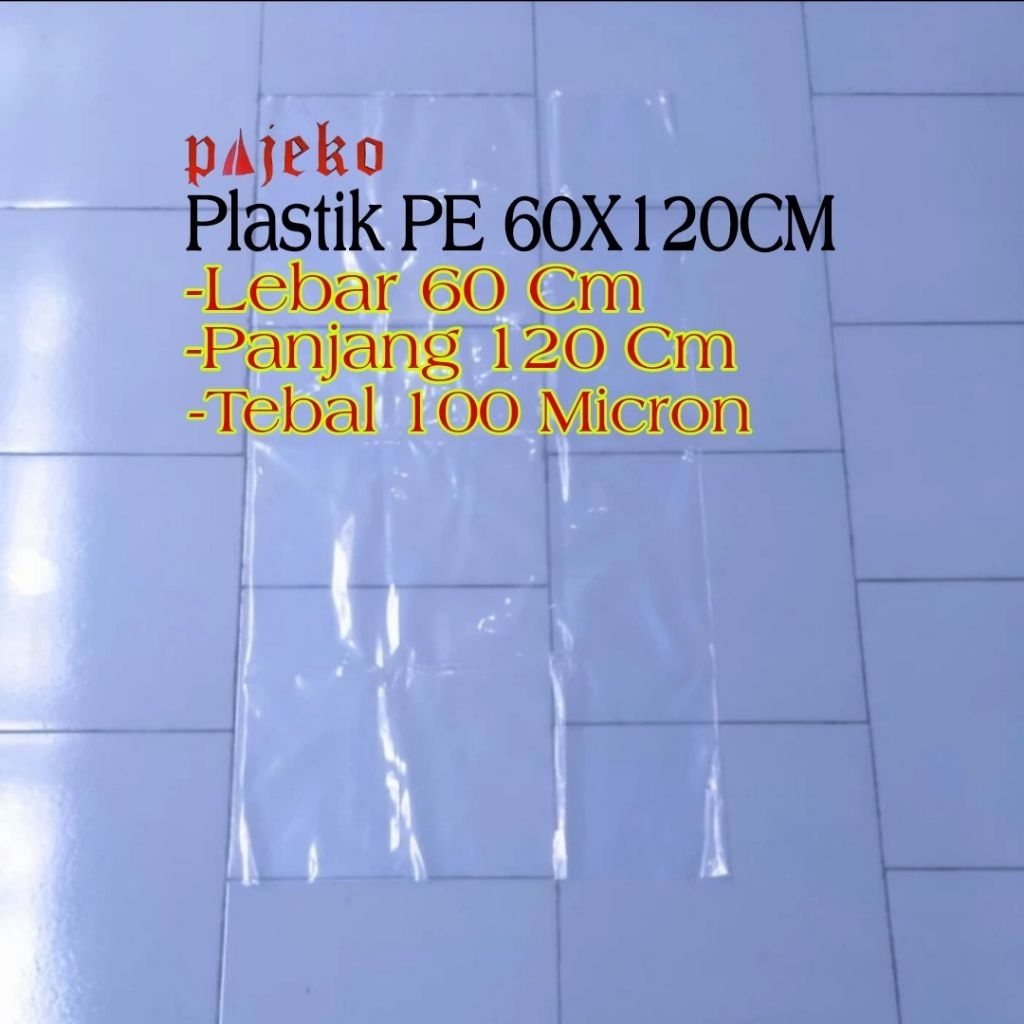 Plastik PE bening 60x120 cm, Plastik bening buat bungkus barang 60x120 cm