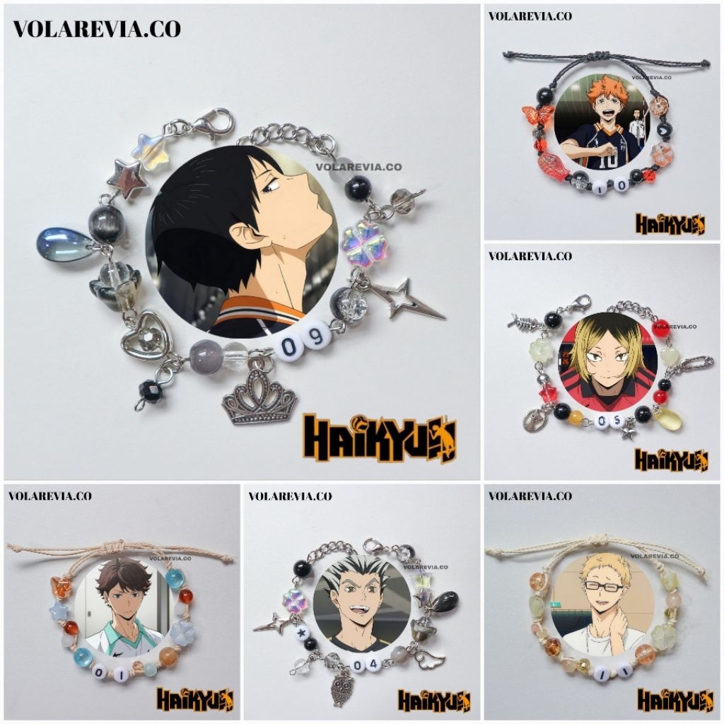 haikyuu beads bracelet themed | gelang manik haikyuu gelang tali serut haikyuu