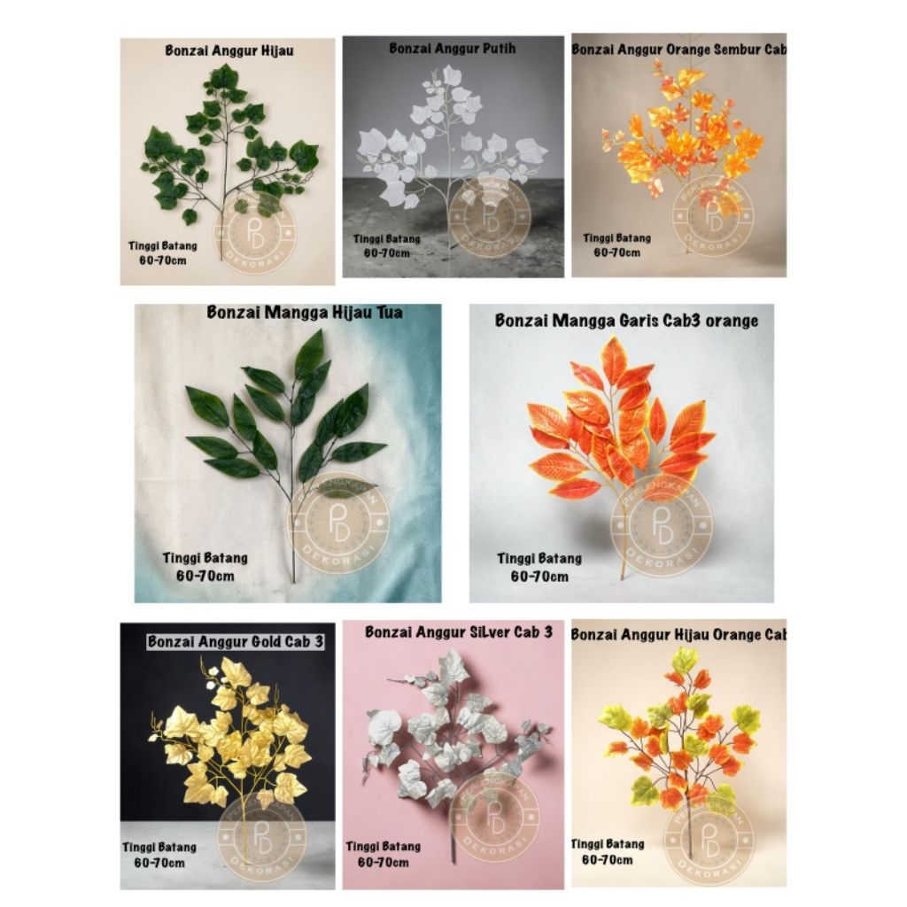 (1LUSIN‼️) Dekorasi Daun Anggur Sintetis/ Daun Maple Sintetis / Daun Mangga Sintetis