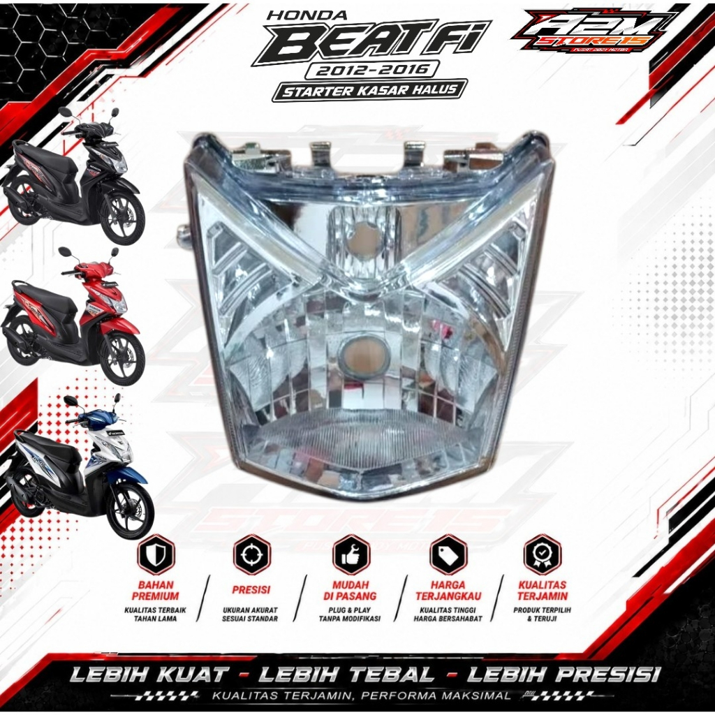 AZM - Lampu rekflektor beat fi injeksi  lampu depan beat fi 2013-2016 headlamp beat