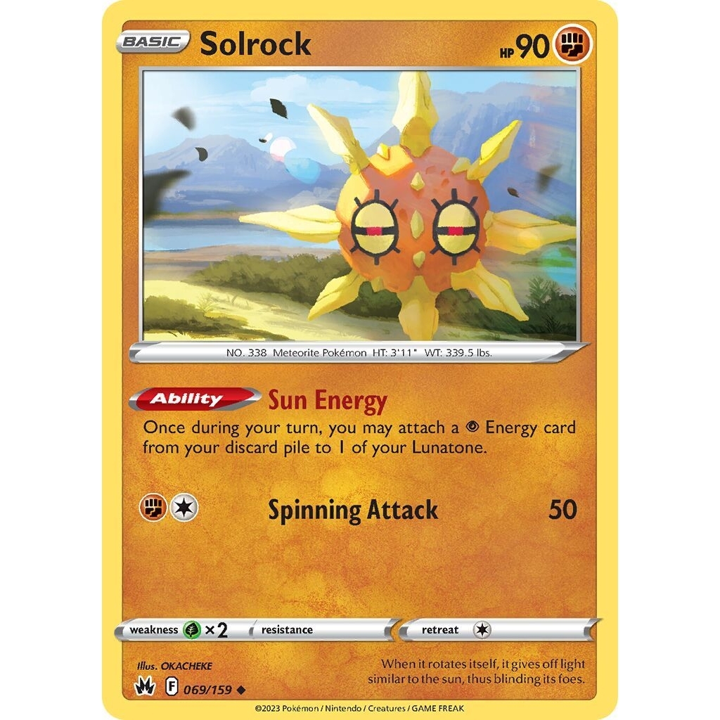 Tcg Pokemon Solrock CRZ 2023