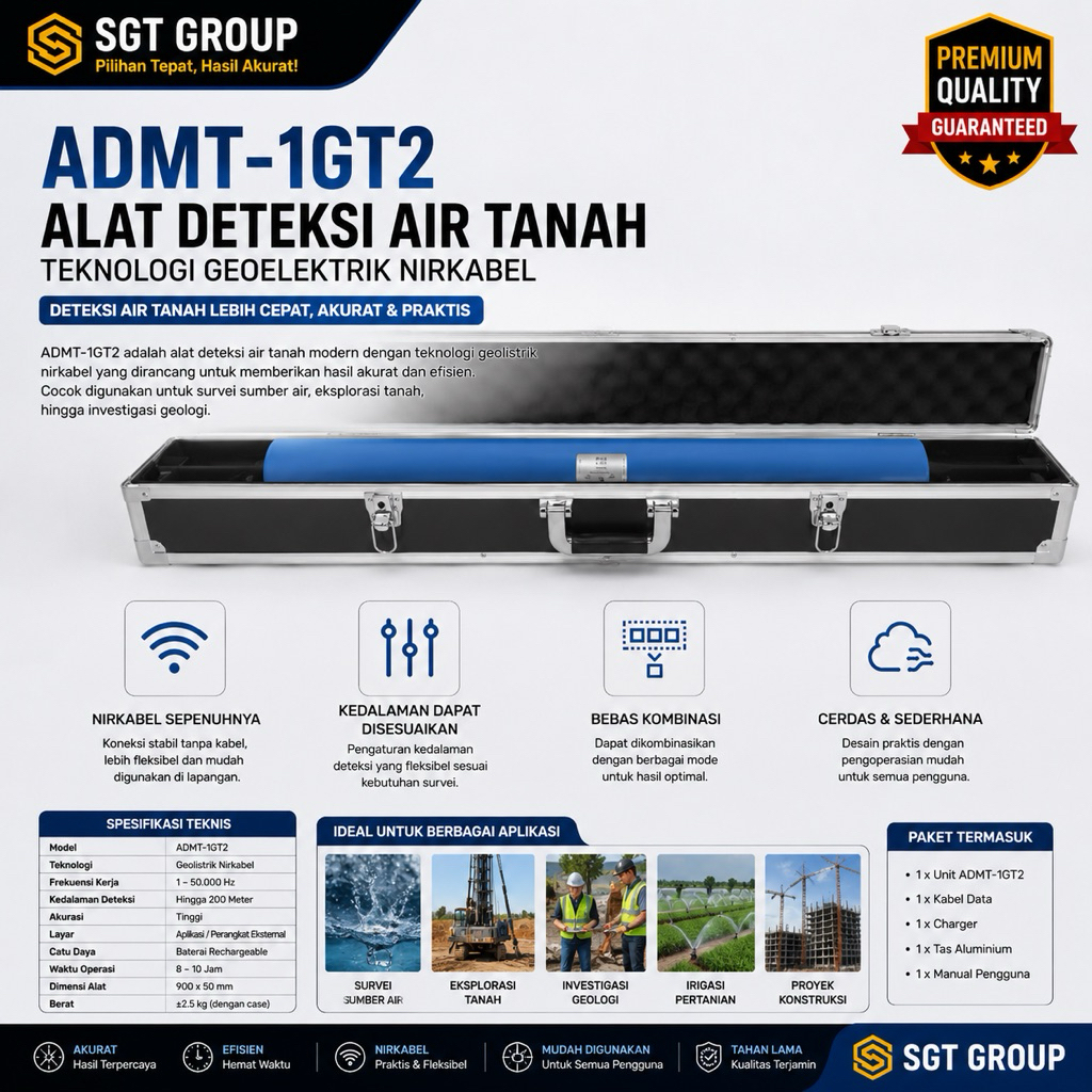 ADMT1GT2 Electromagnetic Groundwater Detector Water Finder Underground Water Detector Water Survey I