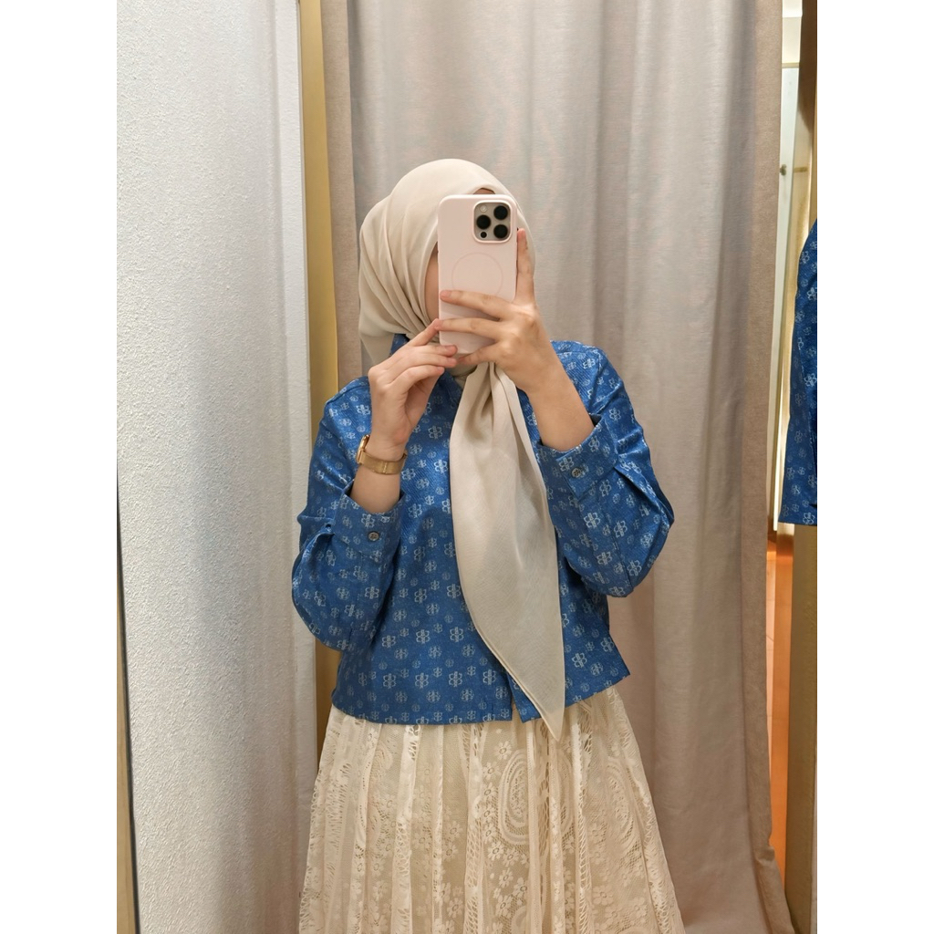 Nada Puspita - Nada Crop Shirt Monogram Denim
