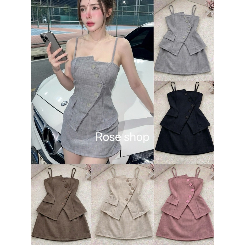 STELAN ROK MINI SIMETRIS KANCING / STELAN WANITA ROK MINI CASUAL