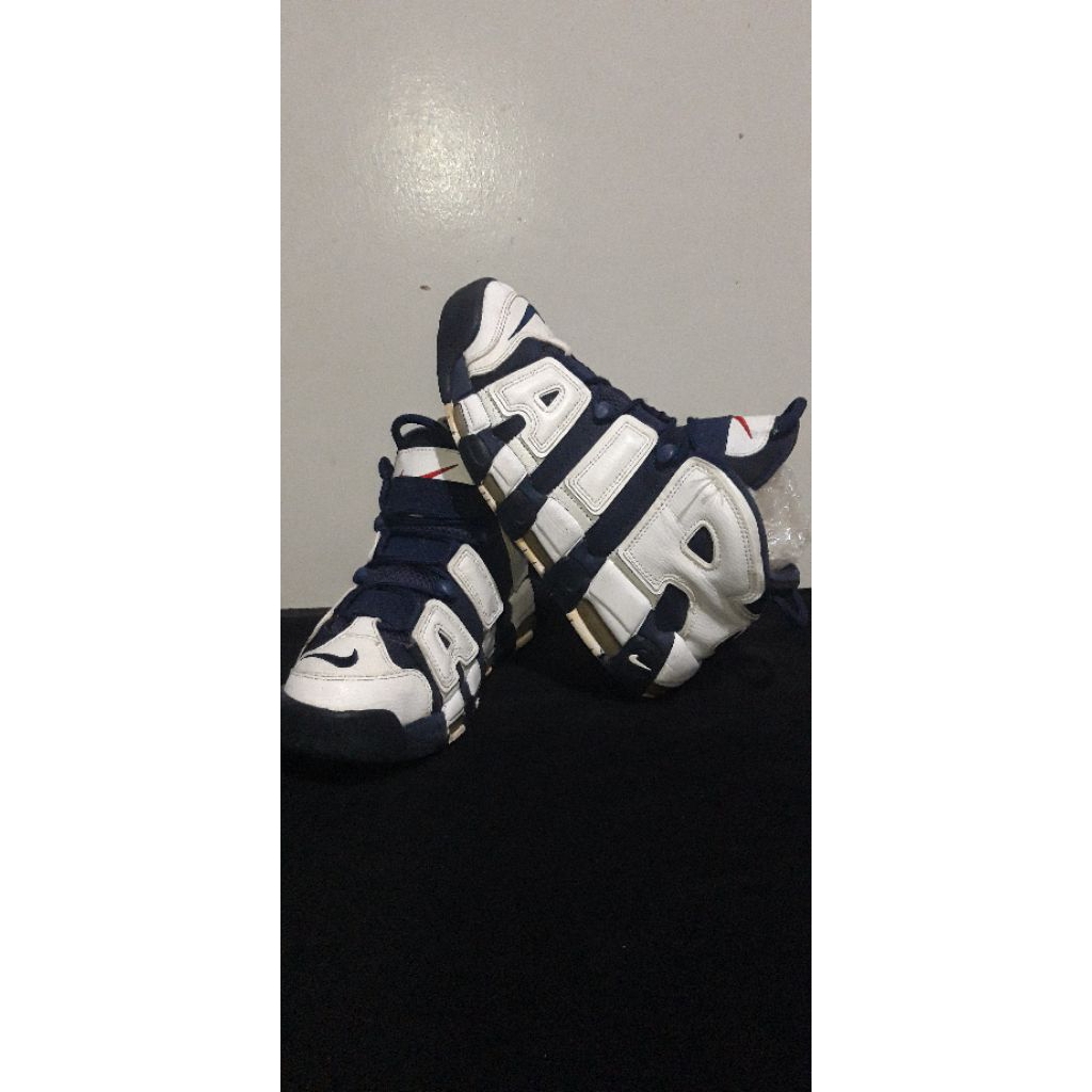 Jual sepatu basket Nike Uptempo warna biru size 40½ insole 25½ cm preloved/seken/second/bekas