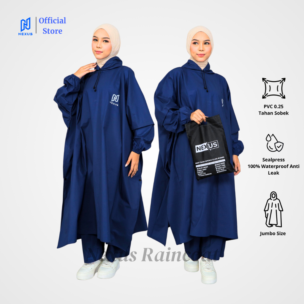 NEXUS RAINCOAT - Jas Hujan Ponco Set Celana Jumbo